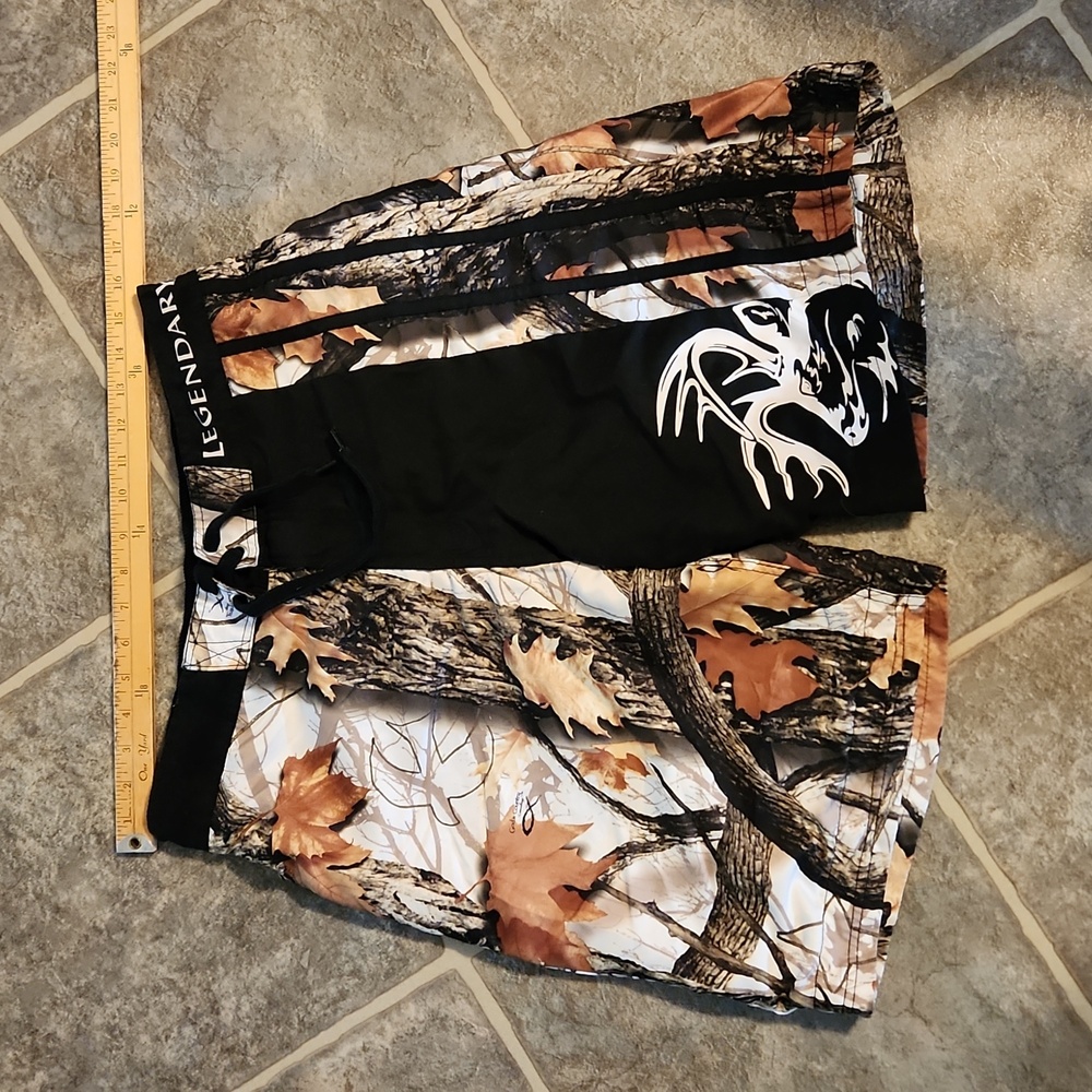 Legendary Whitetails Camo Swim Trunks, Men's Size Large